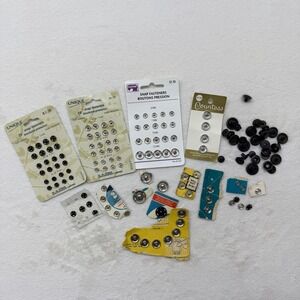 Mixed Snap Fasteners Lot Modern & Vintage Sew-On Snaps Assorted Sizes & Styles